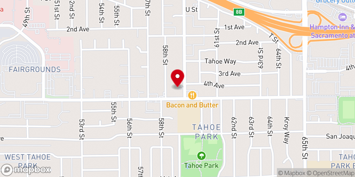 Map showing location of Grace Sacramento Presbyterian Church