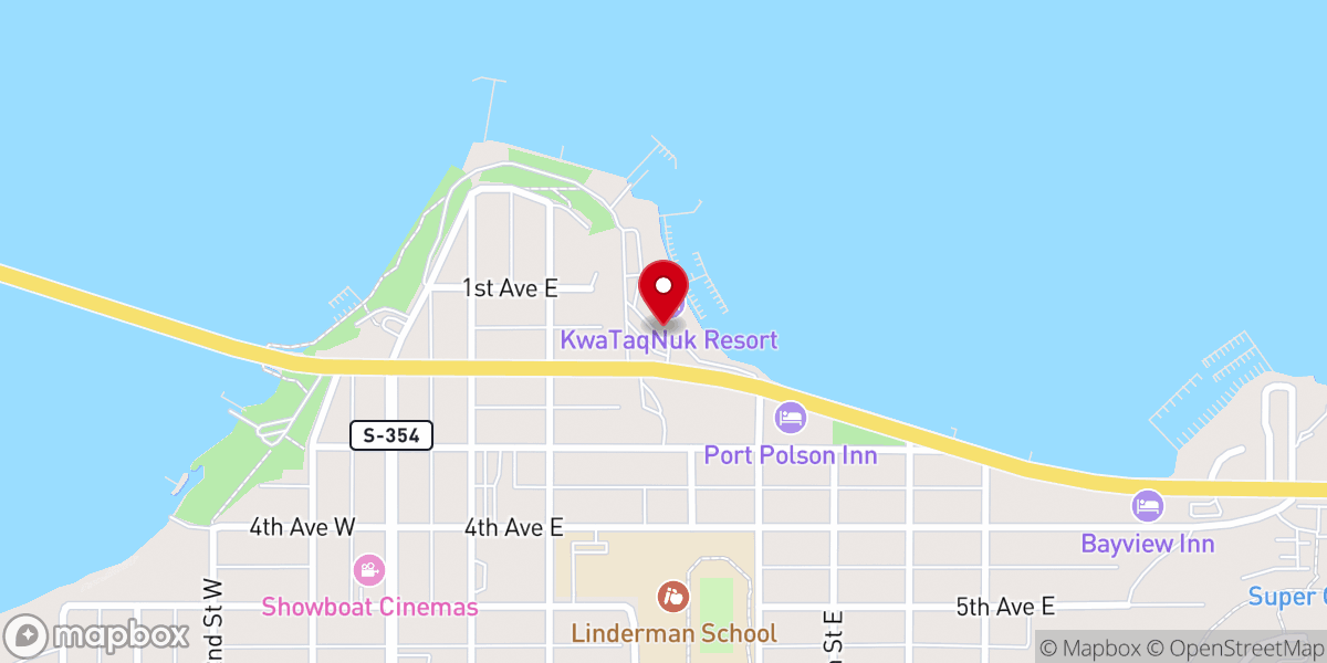 Map showing location of Kwataqnuk Resort & Casino