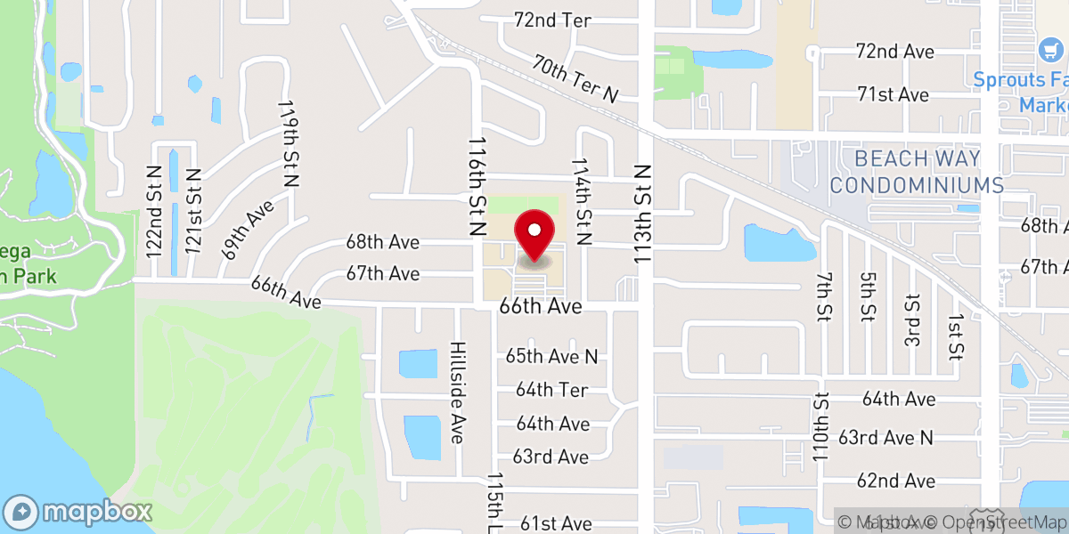 Map showing location of Blessed Sacrament Catholic School