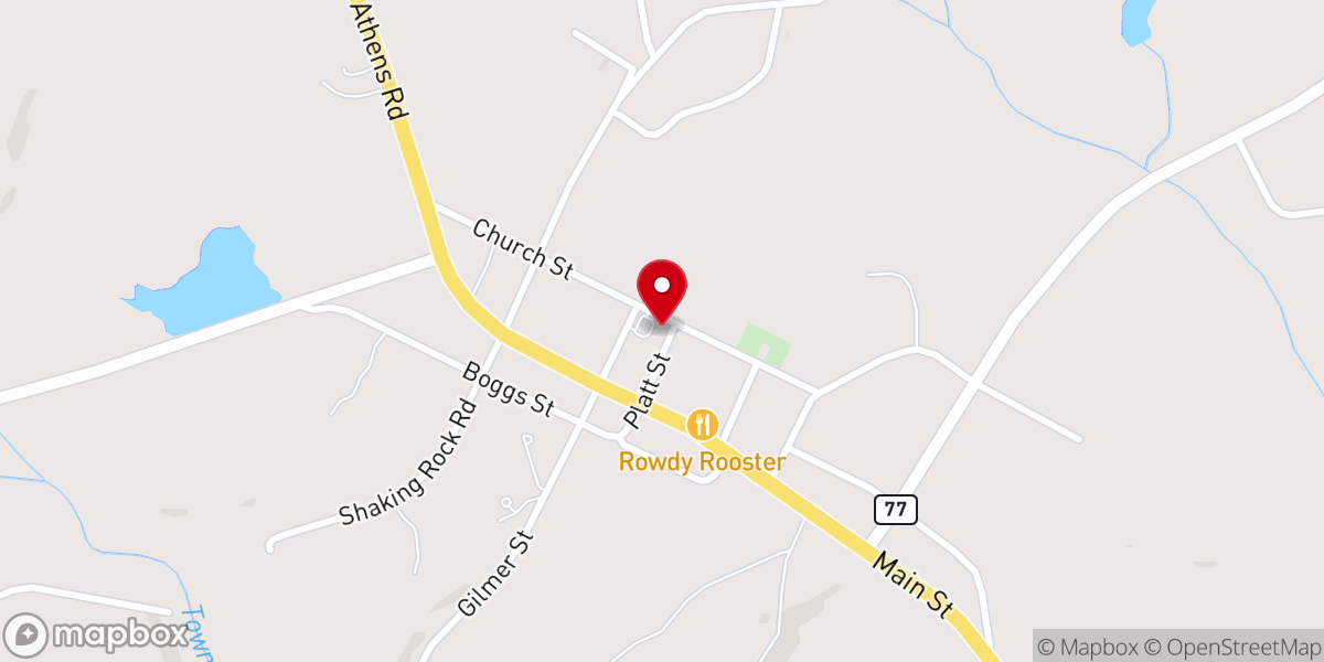 Map showing location of Lexington Baptist Church