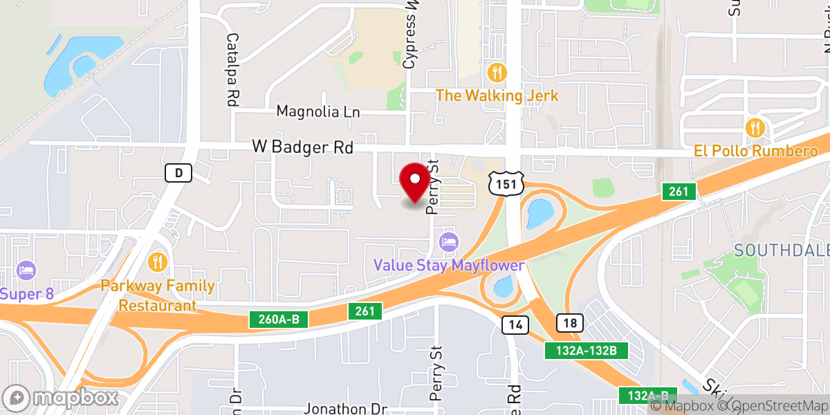 Map showing location of Vessels of Praise Apostolic Church Inc