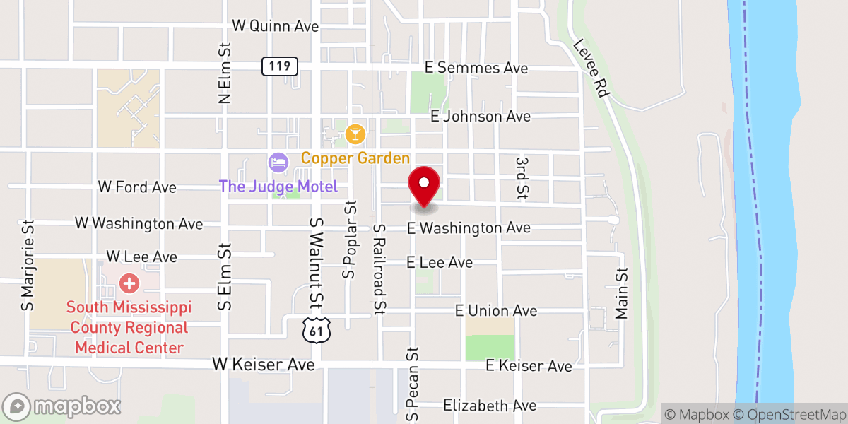 Map showing location of First United Methodist Church - Food Distribution Center
