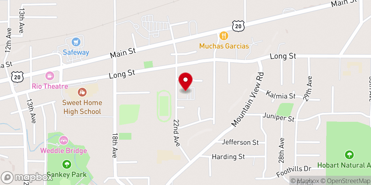 Map showing location of Sweet Home Family History