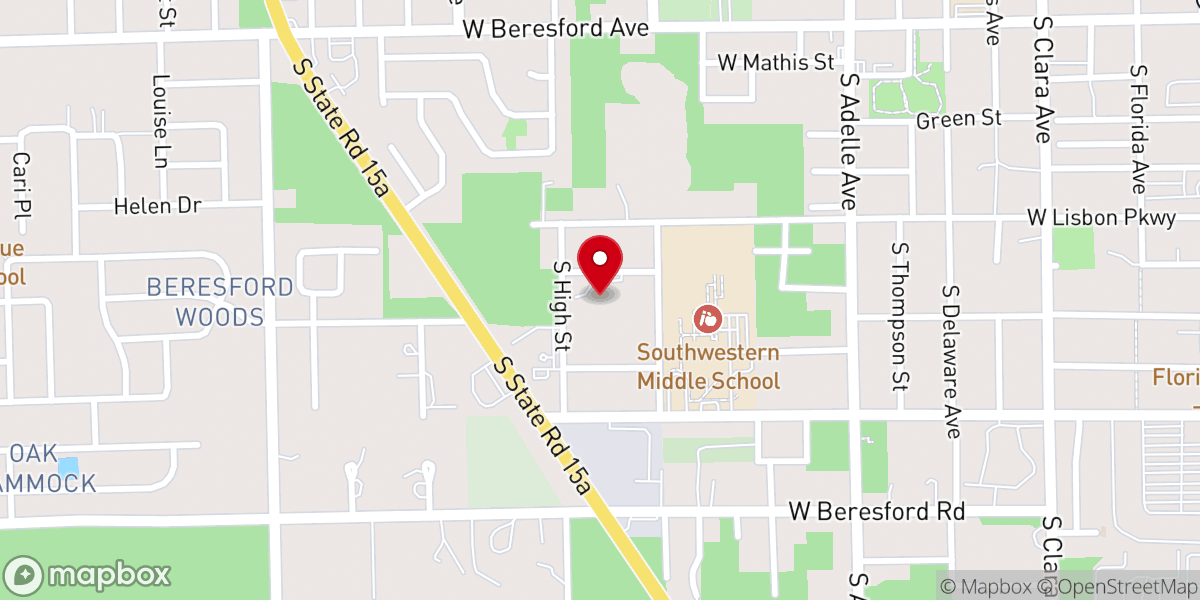 Map showing location of Mount Calvery Free Will Baptist Church