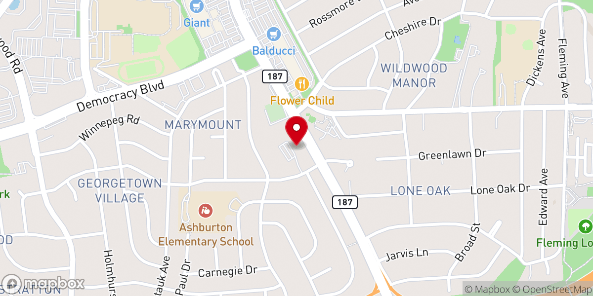 Map showing location of North Bethesda United Methodist Church