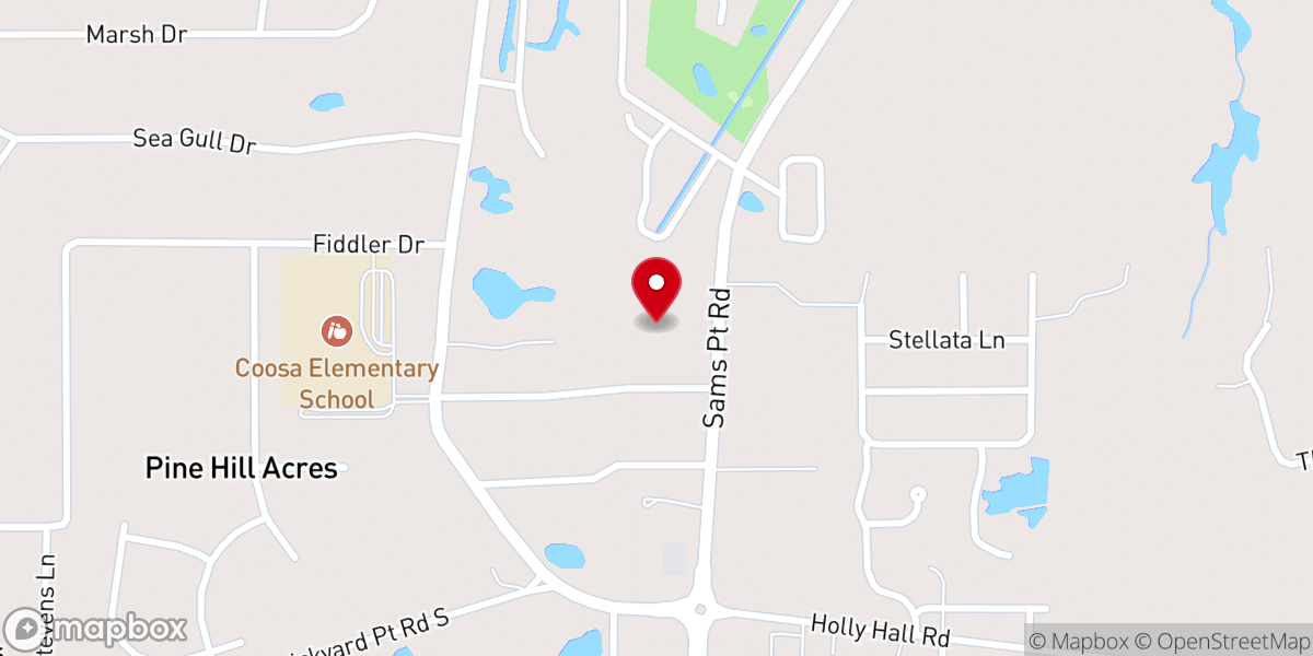 Map showing location of Waters Edge New United Methodist