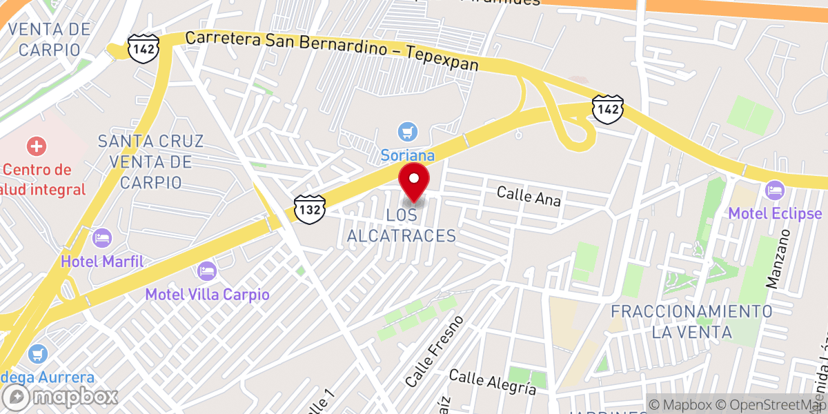 Map showing location of Templo de la Santa Muerte Ecatepec de Morelos De Yeshua López