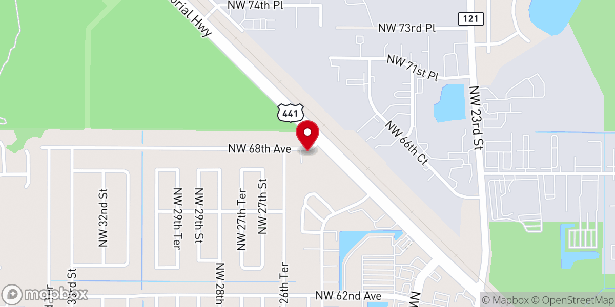 Map showing location of Northwood Baptist Church