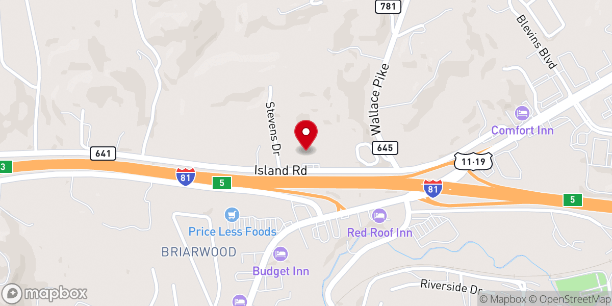 Map showing location of Victory Baptist Church