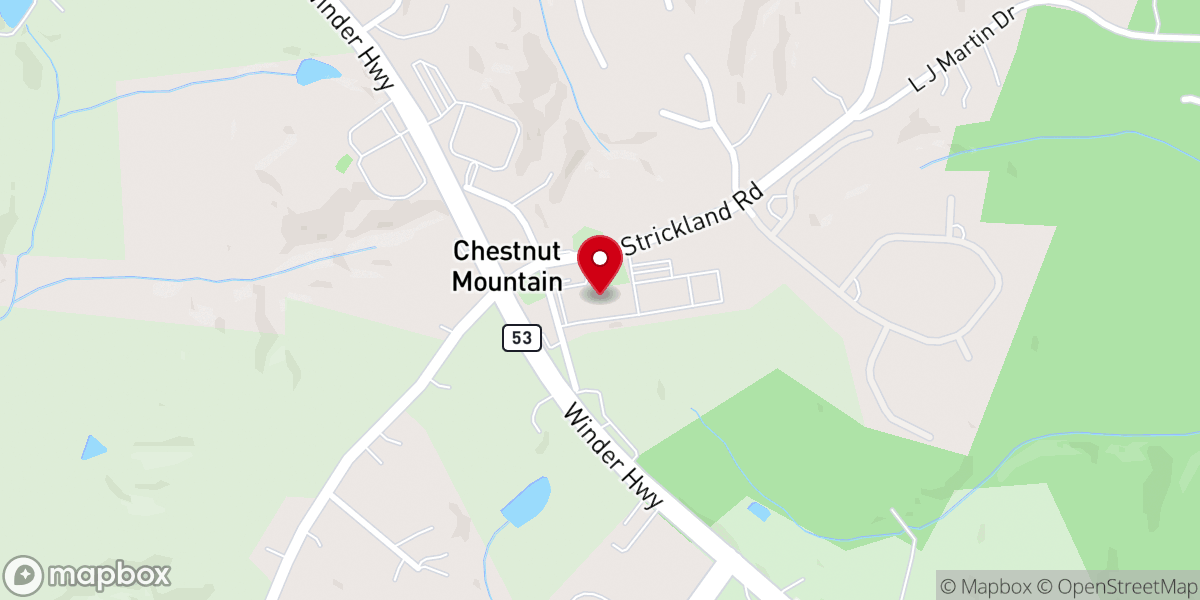 Map showing location of Chestnut Mountain Church