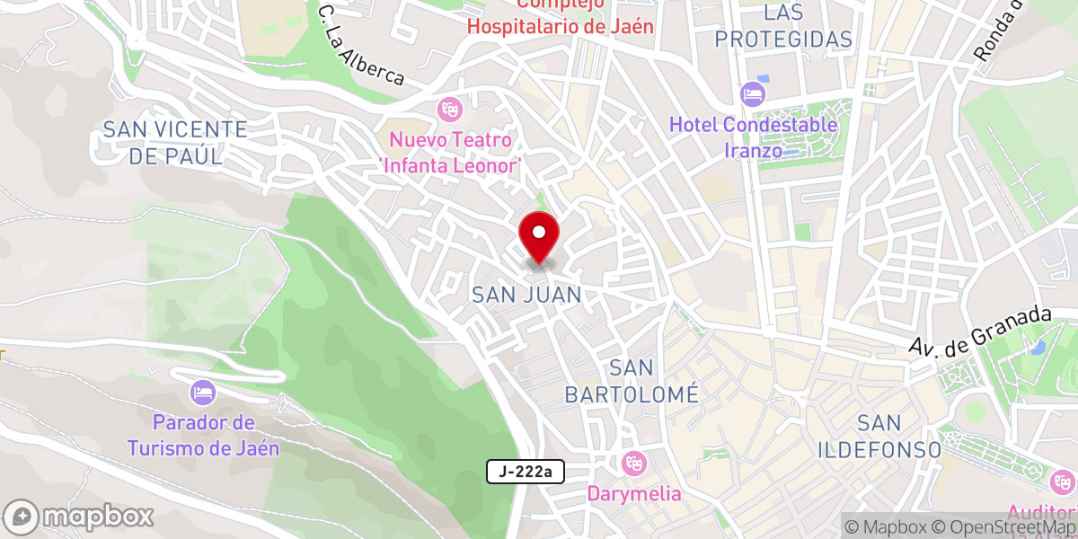 Map showing location of Parroquia de San Juan y San Pedro