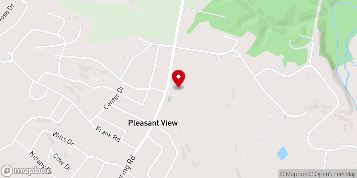 Map showing location of Pleasant View Mennonite Church