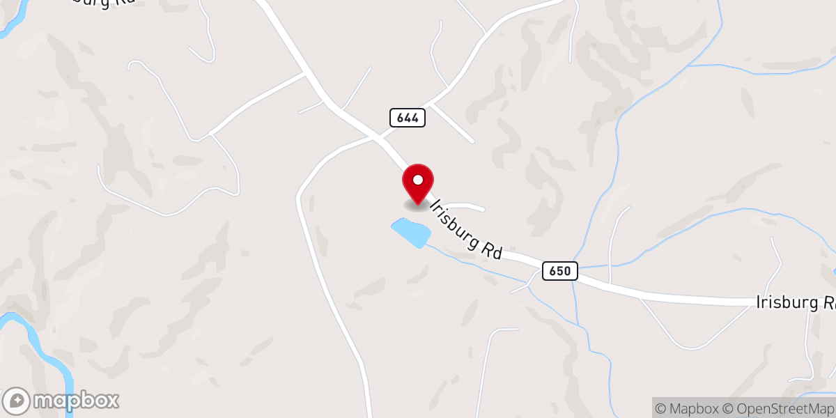Map showing location of Fall Creek Church