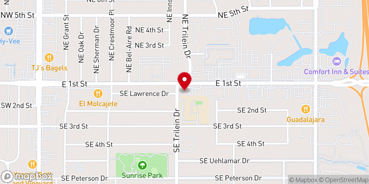 Map showing location of Cornerstone Baptist Church
