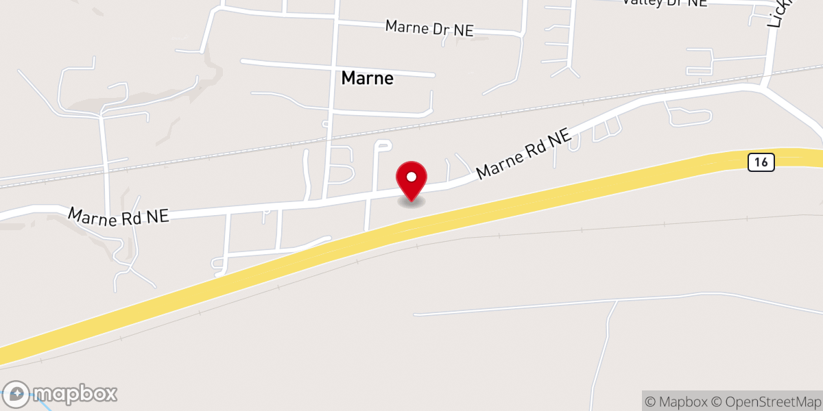 Map showing location of Marne United Methodist Church