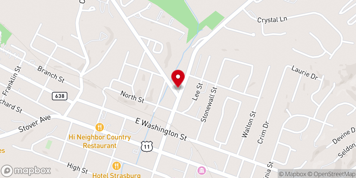 Map showing location of Strasburg Seventh-Day Adventist Church