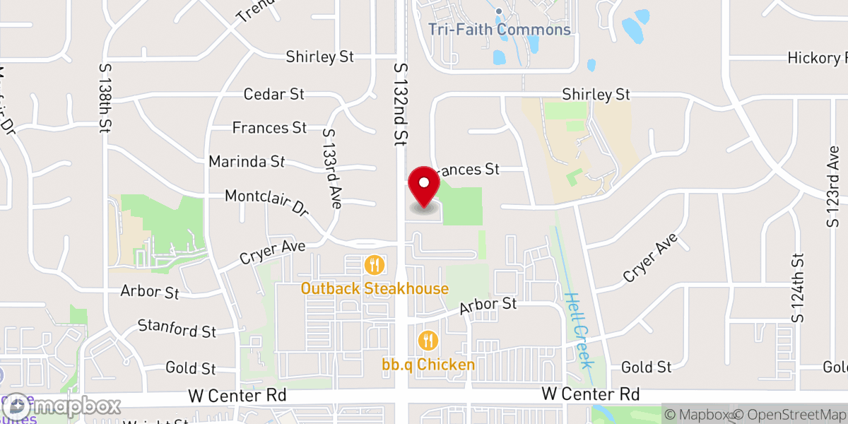 Map showing location of Faith Christian Church