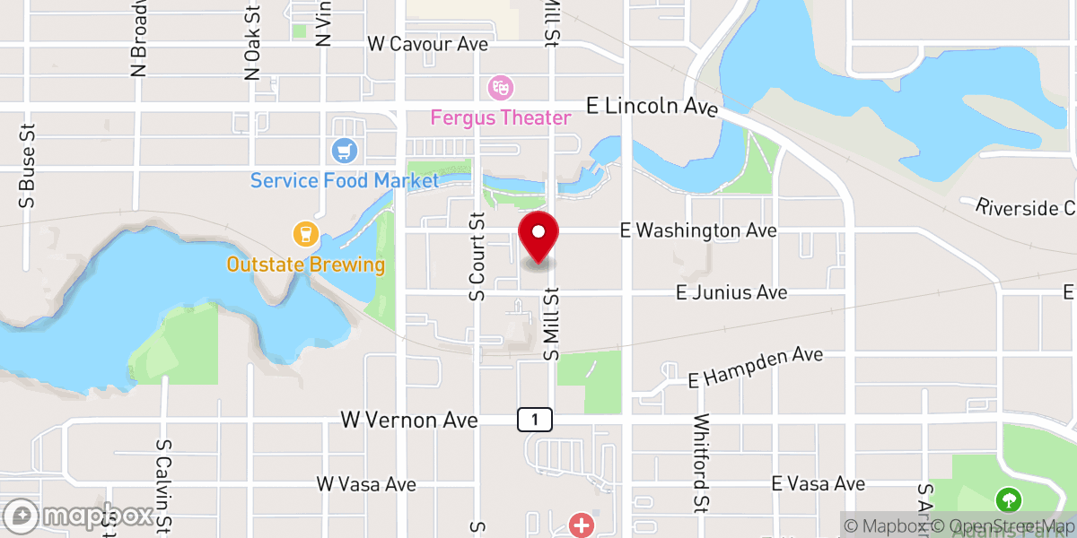 Map showing location of Bethlehem Lutheran Church