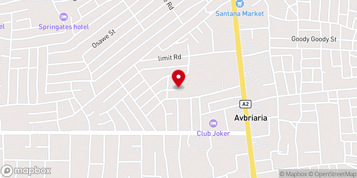 Map showing location of Glory Pavilion Church