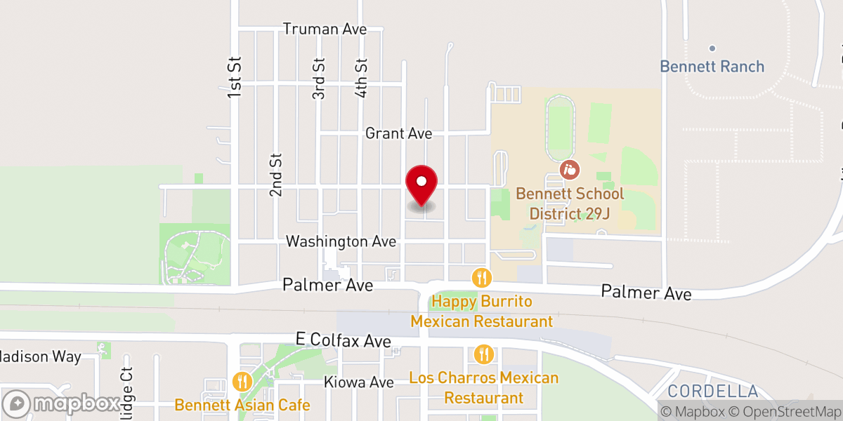 Map showing location of Bennett Christian Fellowship