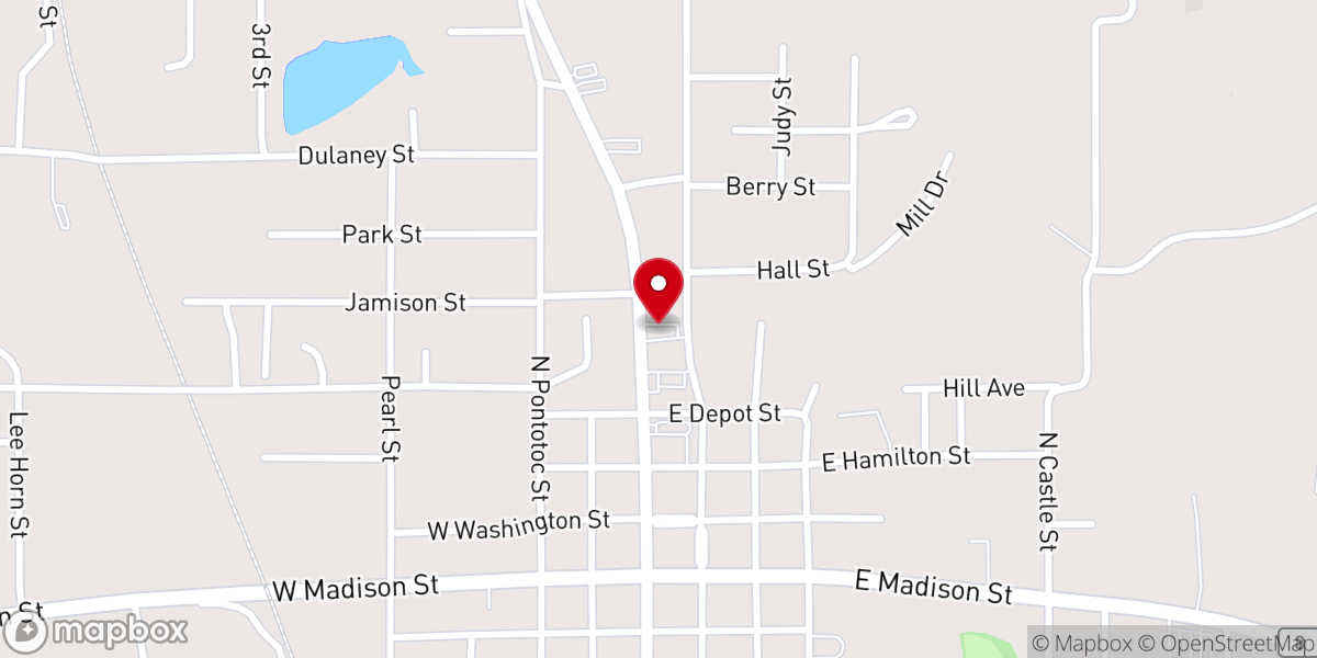 Map showing location of KFC