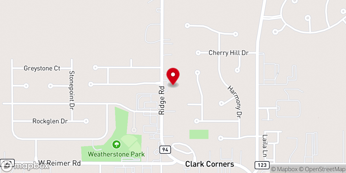 Map showing location of Ridgewood Baptist Church