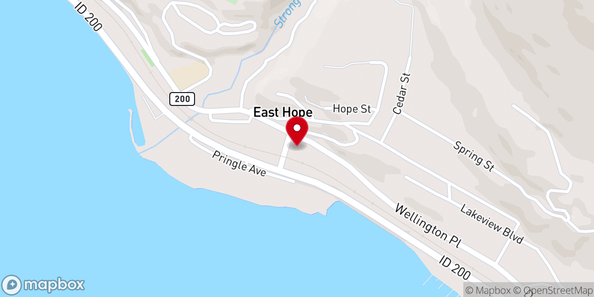 Map showing location of Hope church of Christ