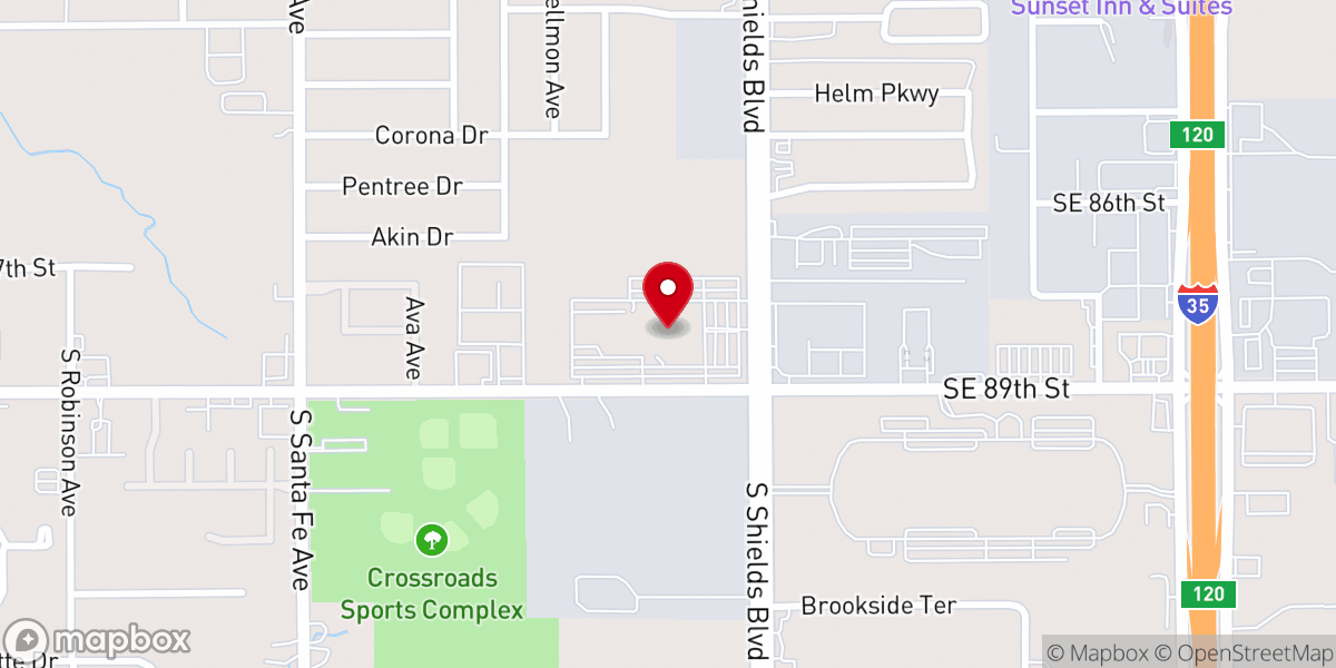 Map showing location of Crossroads Cathedral