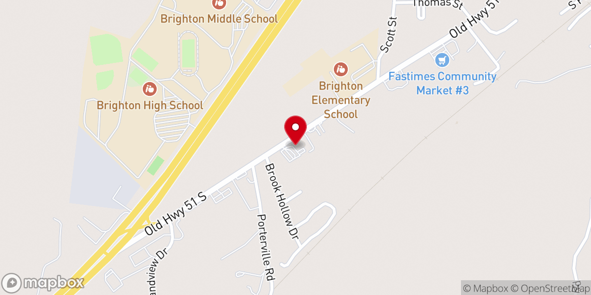 Map showing location of First Assembly of God Brighton