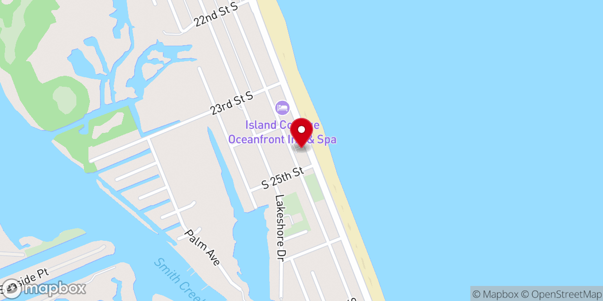 Map showing location of Beach Front Grille