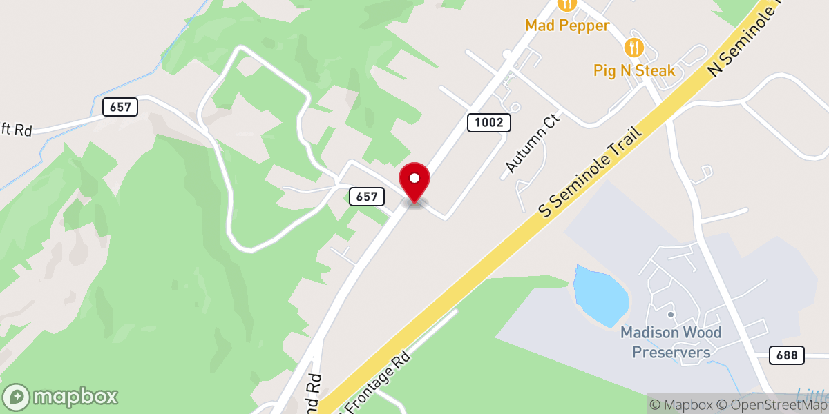 Map showing location of Madison United Methodist Church
