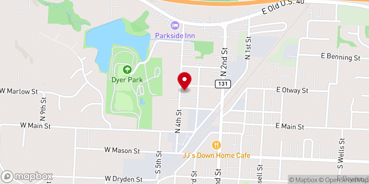 Map showing location of Church of Christ