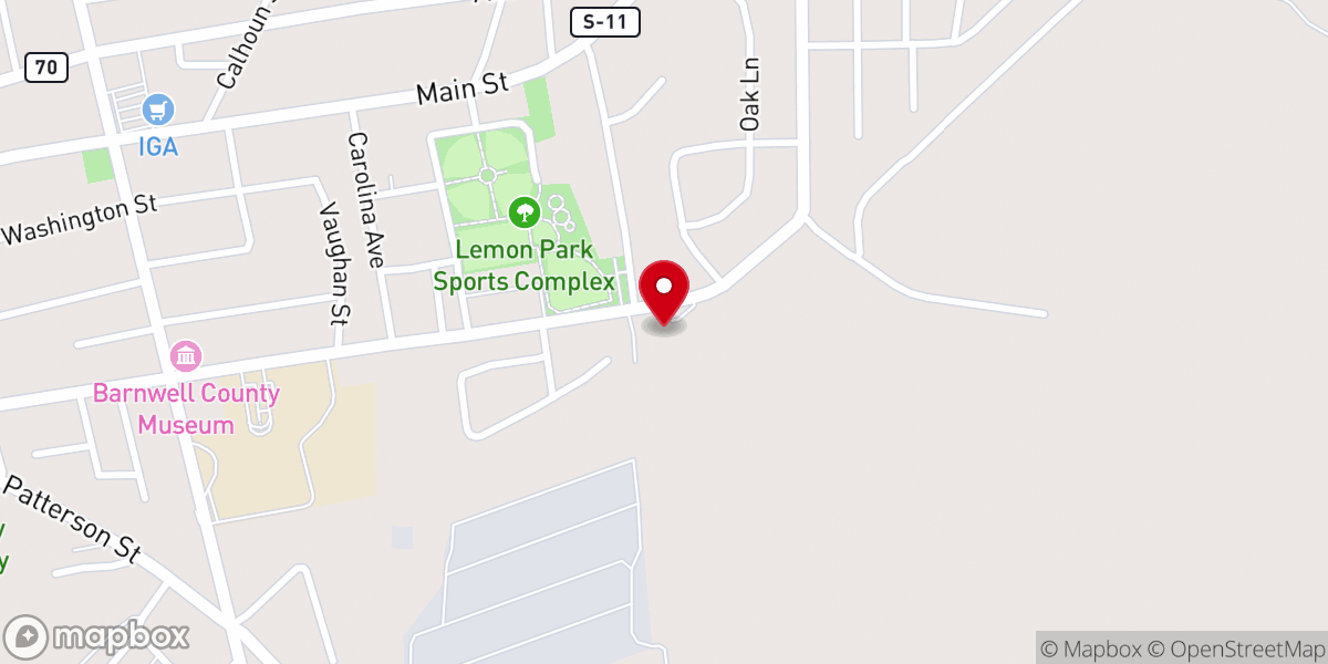 Map showing location of Hagood Avenue Baptist Church