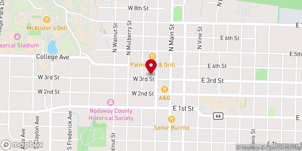 Map showing location of First Christian Church (Disciples of Christ)