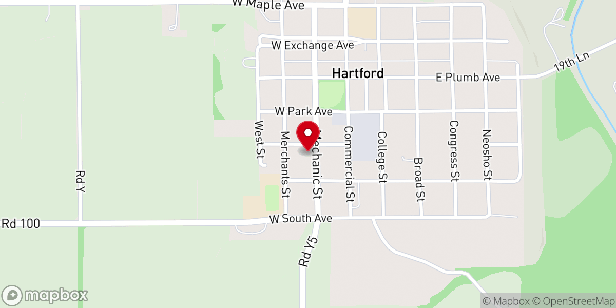 Map showing location of St. Mary Catholic Church