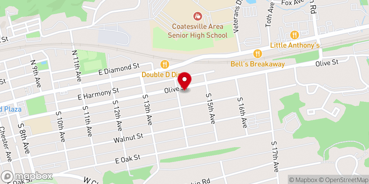Map showing location of Olive Street Presbyterian Church