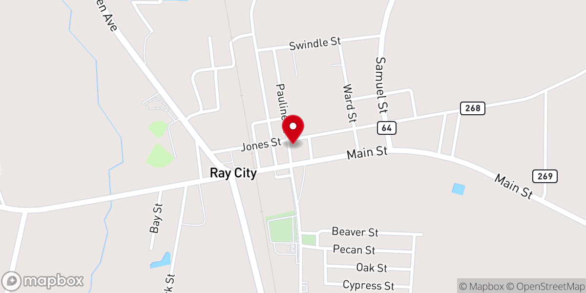 Map showing location of Ray City United Methodist Church