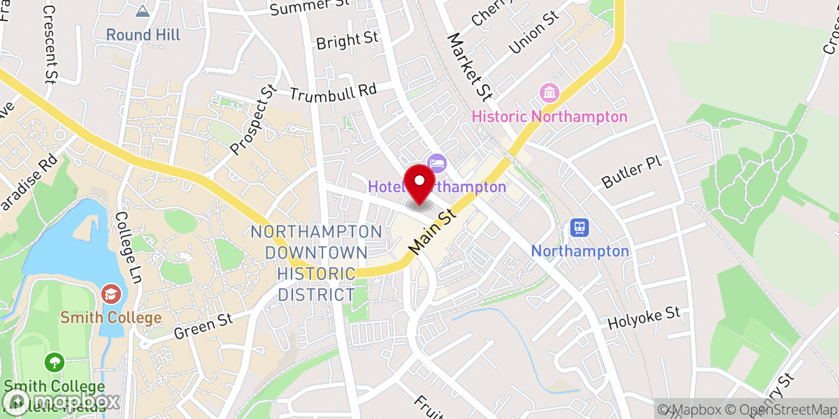 Map showing location of First Churches of Northampton