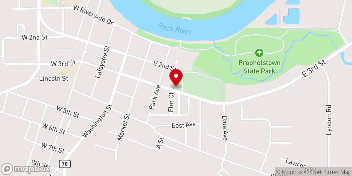 Map showing location of St. Catherine Catholic Church