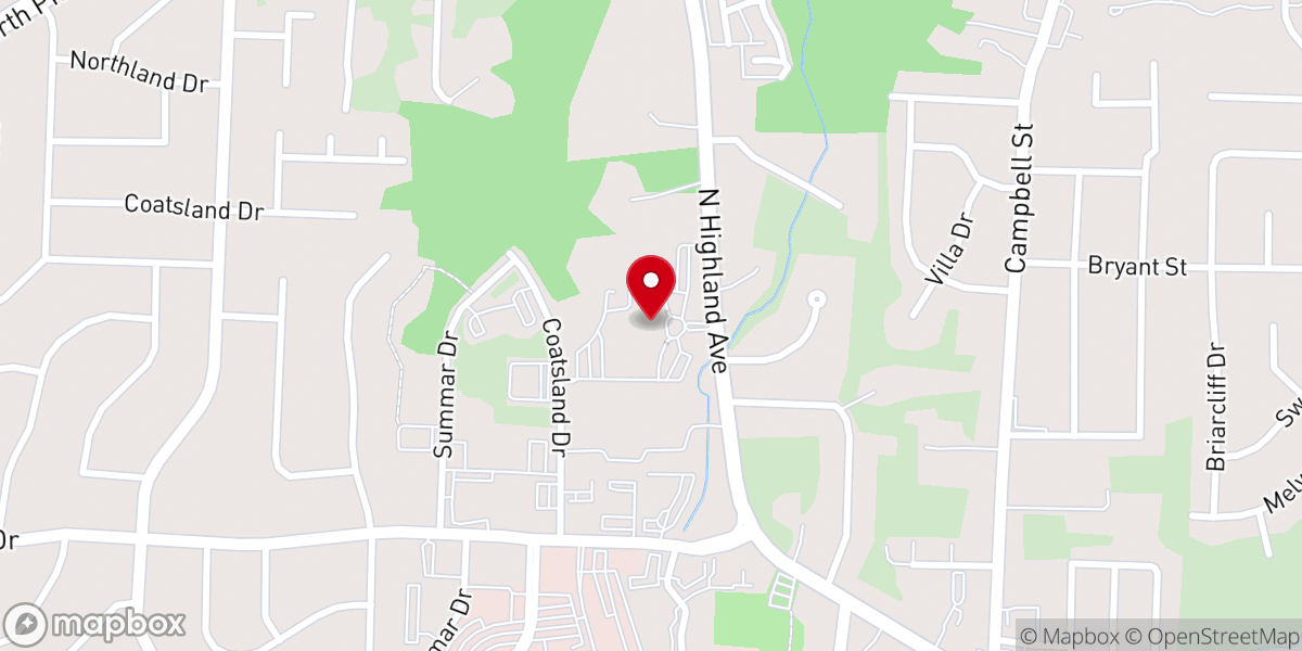 Map showing location of First Baptist Church