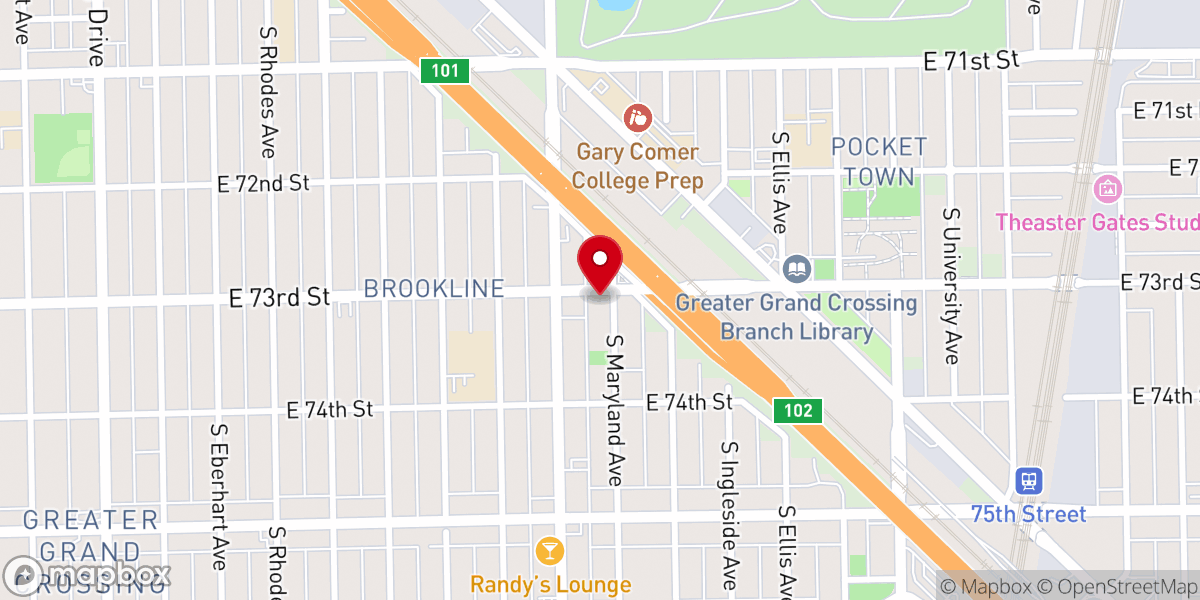 Map showing location of True Light Baptist Church