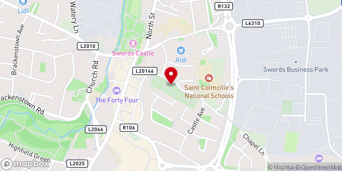 Map showing location of St. Colmcille's Church