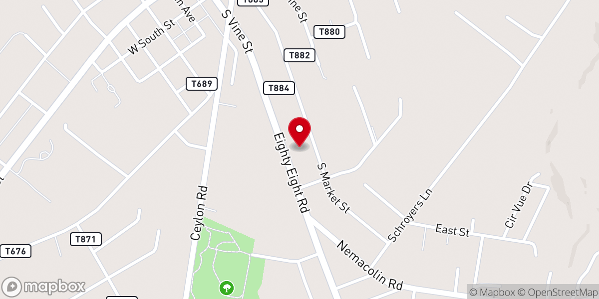 Map showing location of Saint Hugh Roman Catholic Church