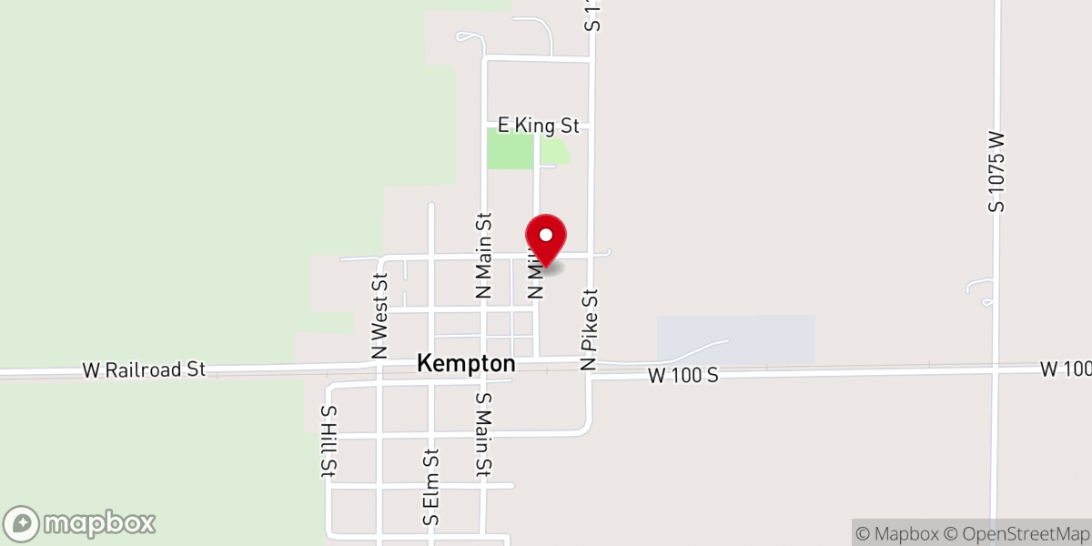 Map showing location of Kempton Missionary Baptist Church