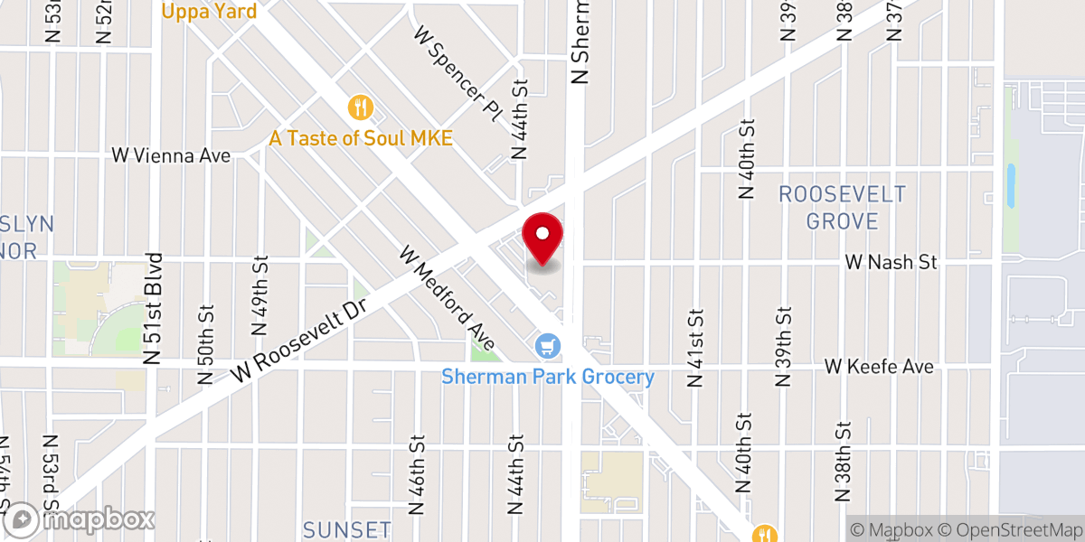 Map showing location of PARKLAWN ASSEMBLY OF GOD CHURCH