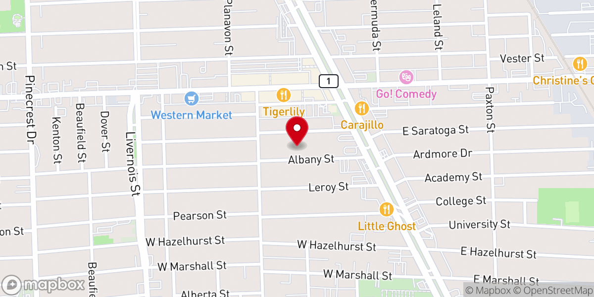 Map showing location of Royal Oak Vineyard Church