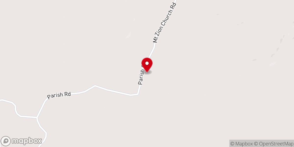 Map showing location of Old Mount Zion Church
