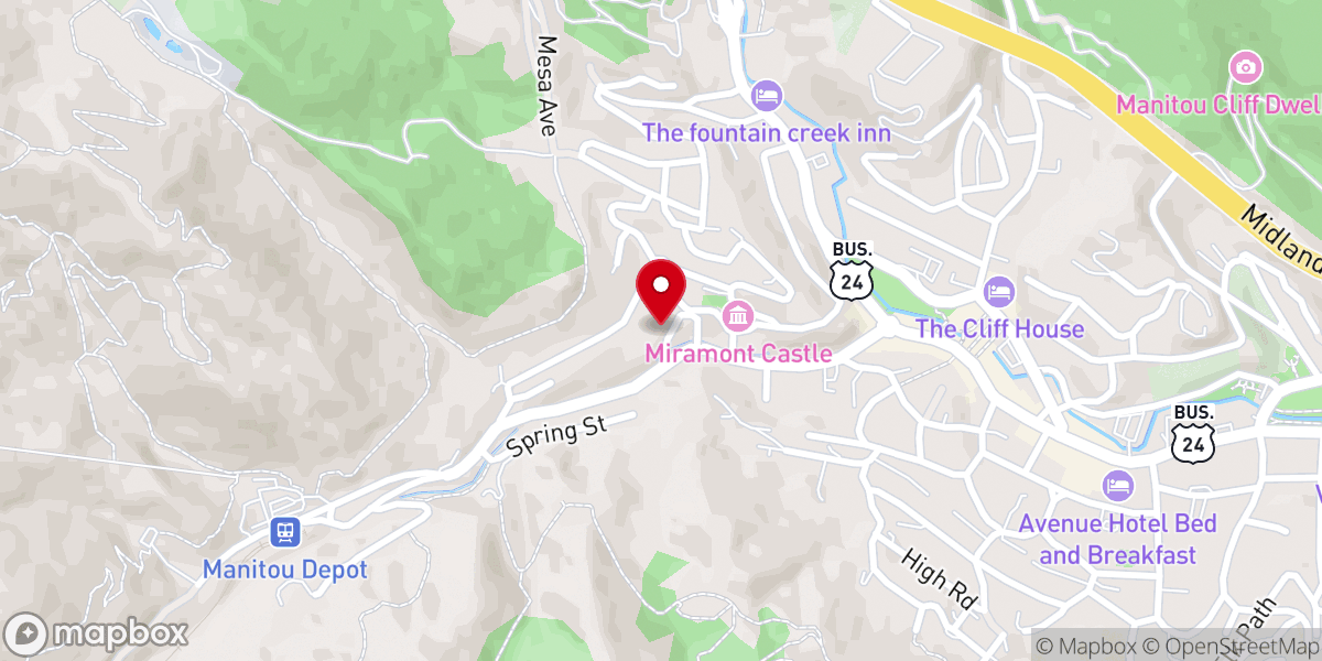 Map showing location of Manitou Springs Ministries