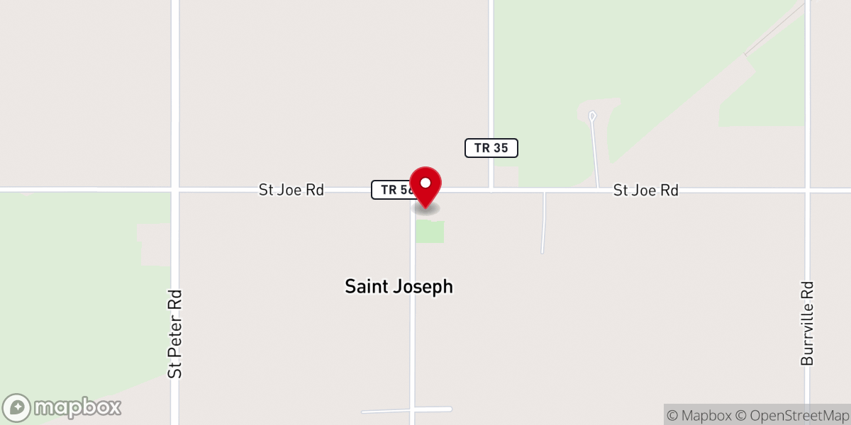 Map showing location of St. Joseph Catholic Church