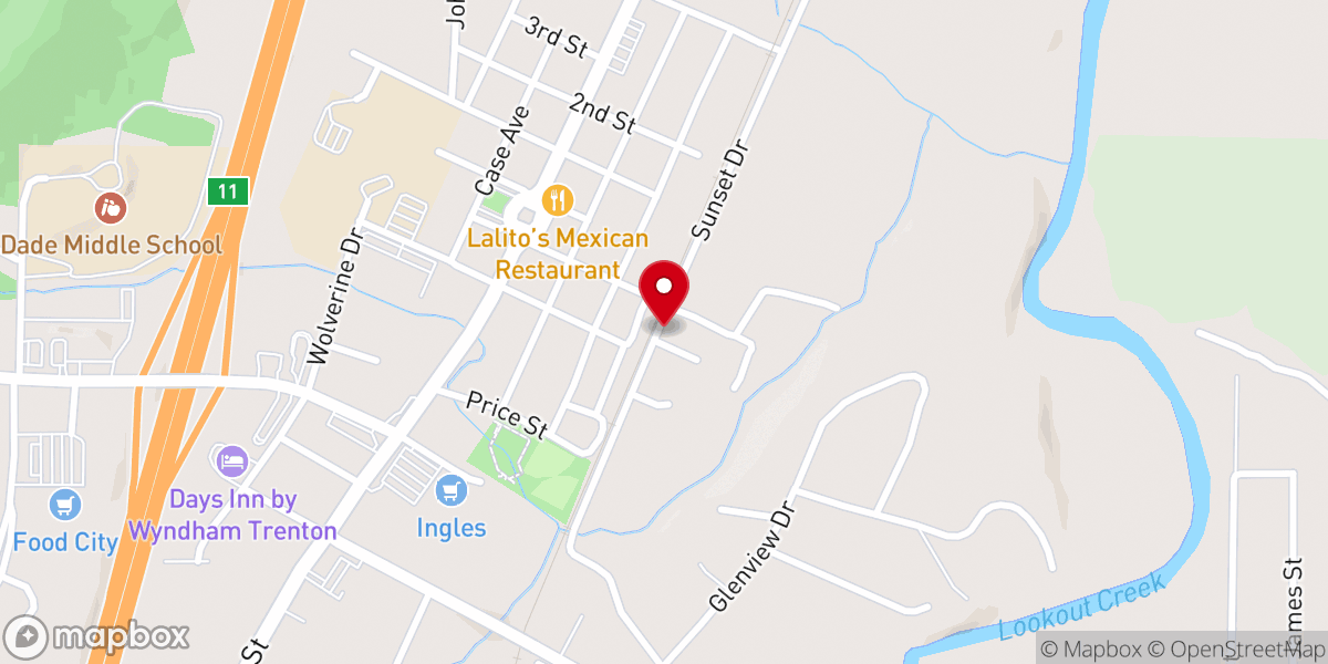 Map showing location of United Church of Christ